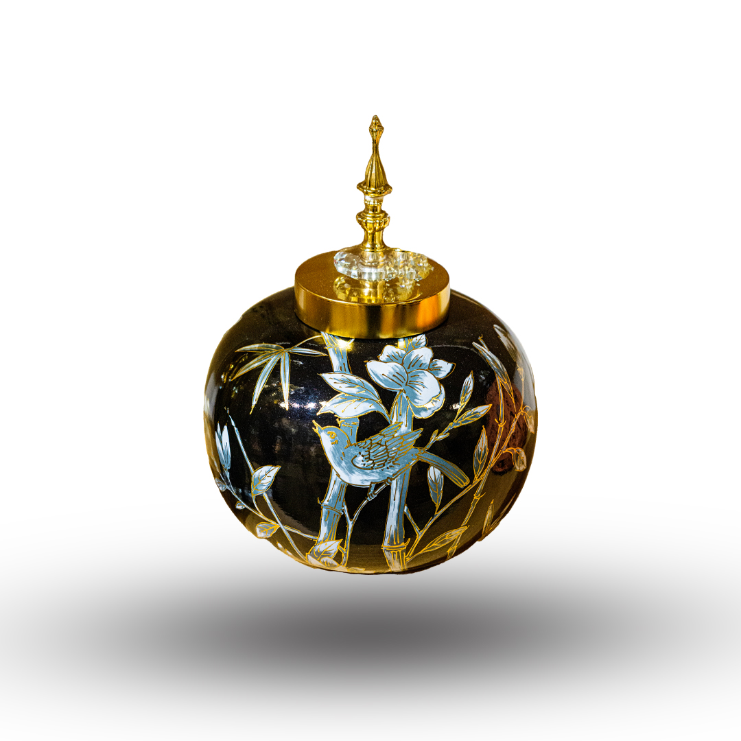 Midnight Garden Ceramic Jar