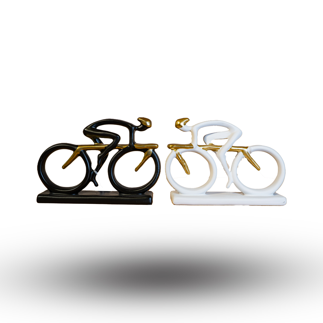 Cyclist Duo Sculpture Set