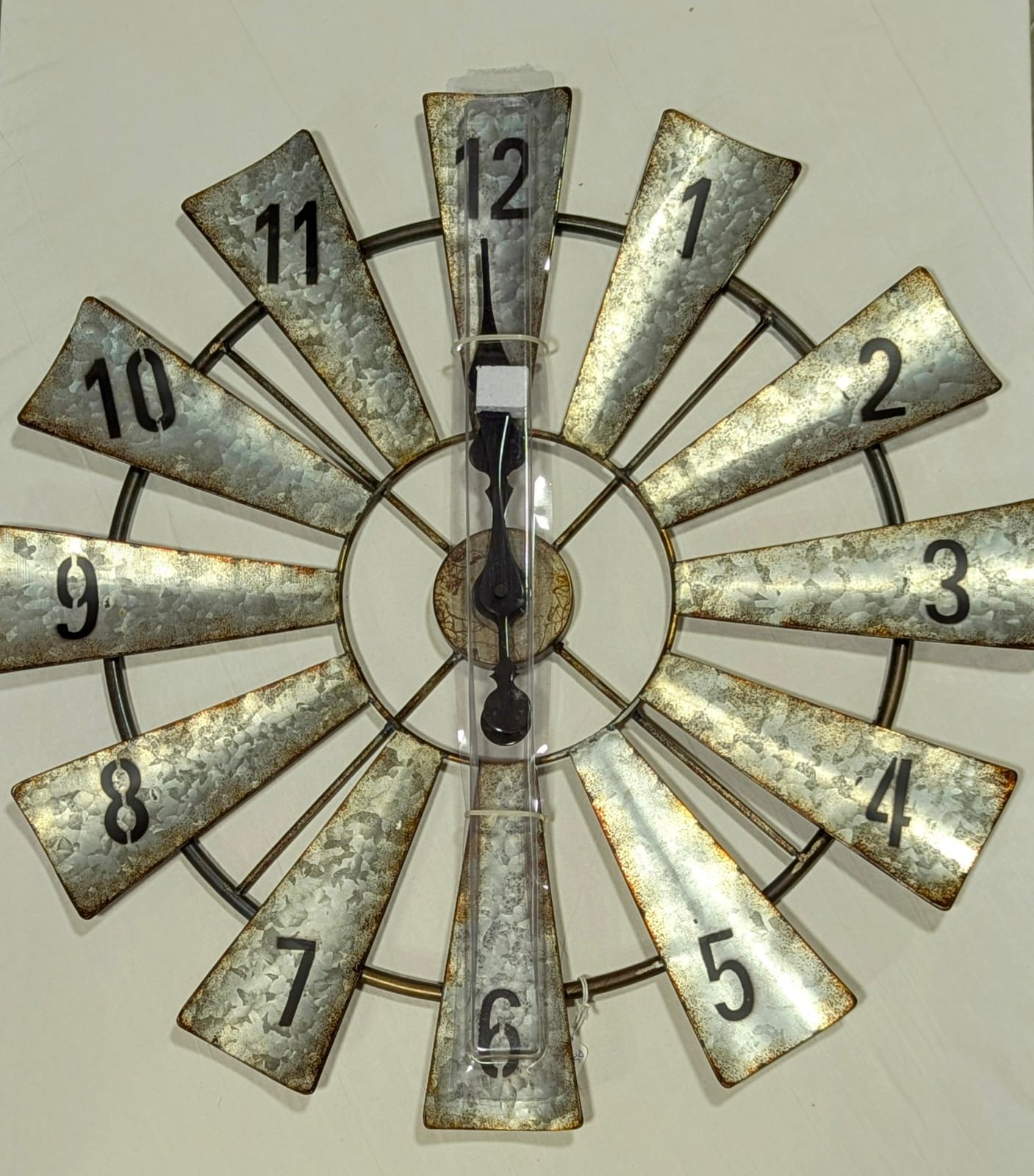 Galvanized Windmill Clock