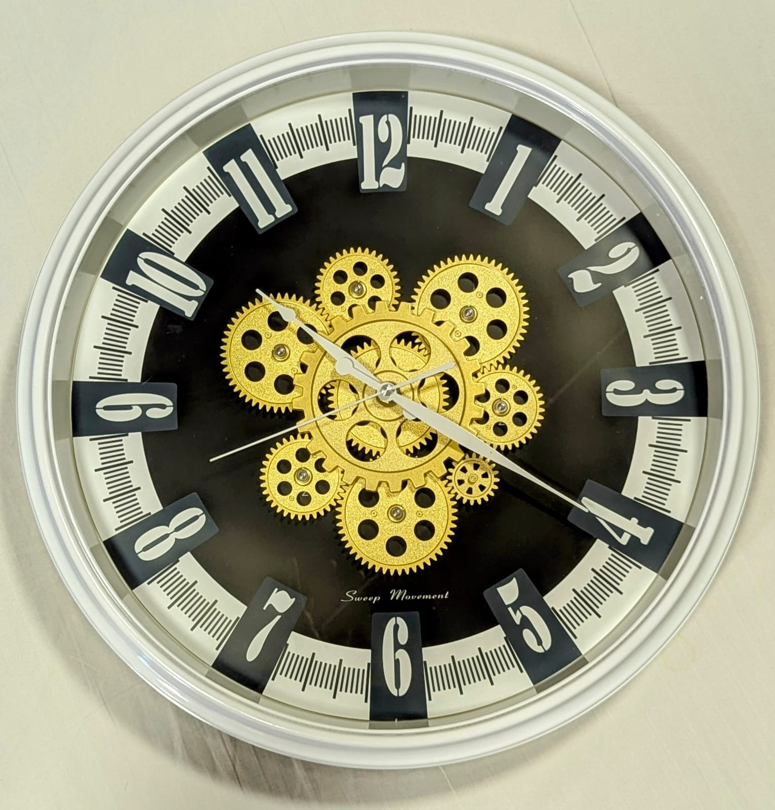 Golden Gearwork Wall Clock