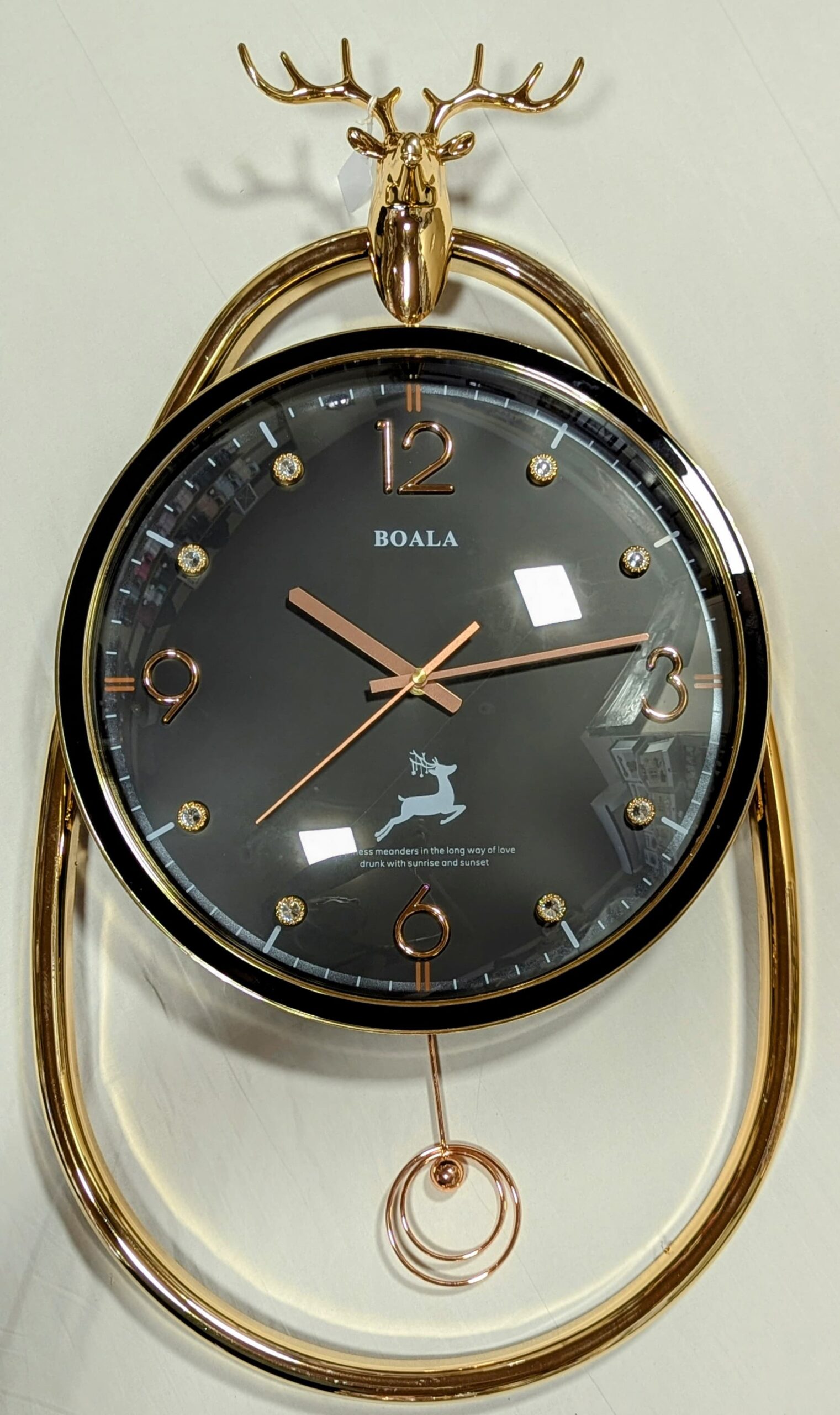 Golden Deer Wall Clock